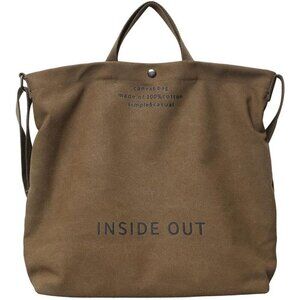 Brown Canvas Tote/Crossbody Bag